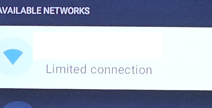 My Smart Tv gave an error as Limited connection 400