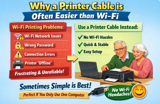 Why Using a Printer Cable Is Often Easier Than Connecting a Printer Over Wi-Fi